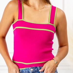 Rib knit tank watermelon color